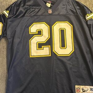 Vintage Natrone Means #20 San Diego Chargers Reebok NFL Jersey XL Stitched Throw